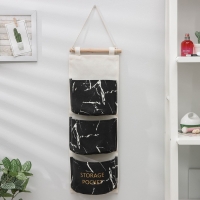 Органайзер подвесной с карманами Доляна «Мрамор», 3 отделения, 20×58 см, цвет чёрный Органайзер подвесной с карманами Доляна «Мрамор», 3 отделения, 20×58 см, цвет чёрный
