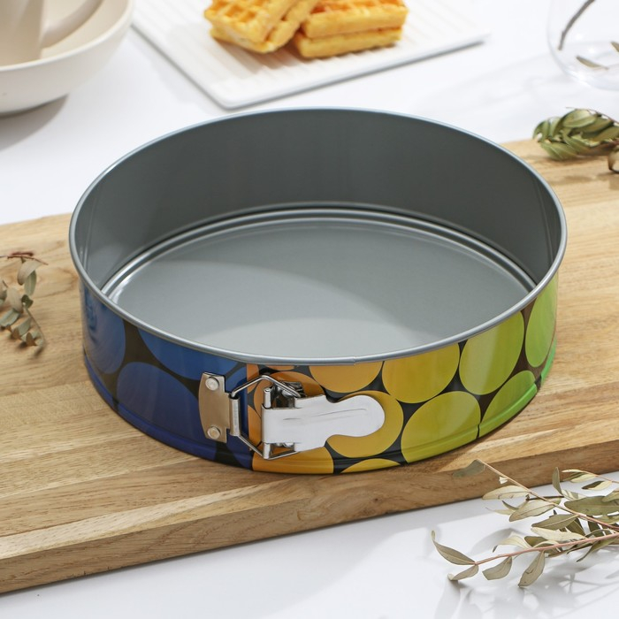 Форма для выпечки и выкладки с регулировкой размера «Никис», d=24 см, h=6 см, антипригарное покрытие, цвет микс Форма для выпечки и выкладки с регулировкой размера «Никис», d=24 см, h=6 см, антипригарное покрытие, цвет микс