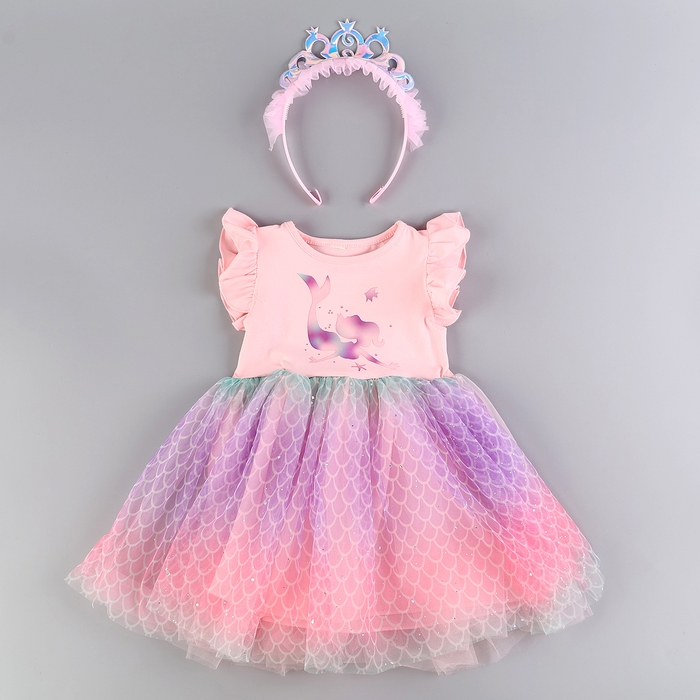 Карнавальный набор &laquo;Стильная принцесса&raquo;, ободок, платье с русалкой, рост 104 см