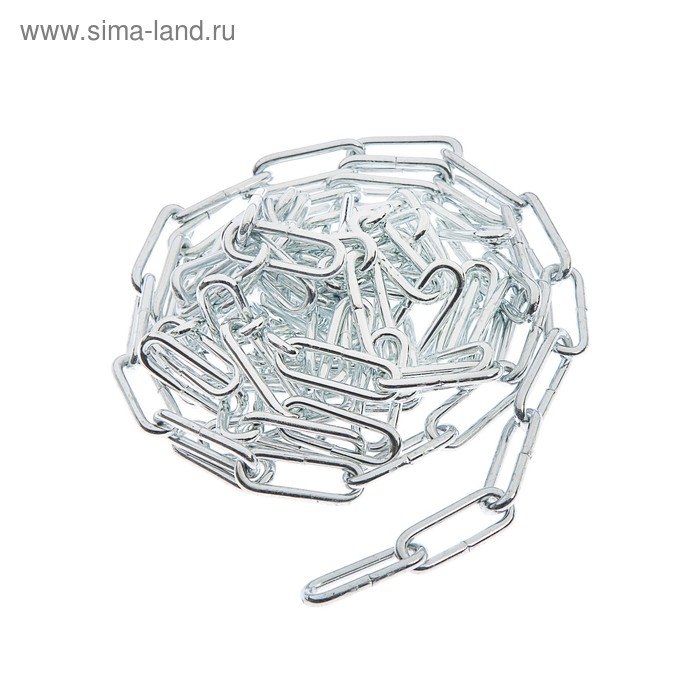 Цепь длиннозвенная ТУНДРА krep, DIN763, диаметр 4 мм, сварная, оцинкованная, 3 м