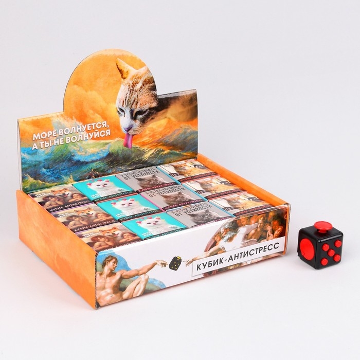 Фиджет кубик антистресс &laquo;Котики&raquo;, МИКС, в шоубоксе