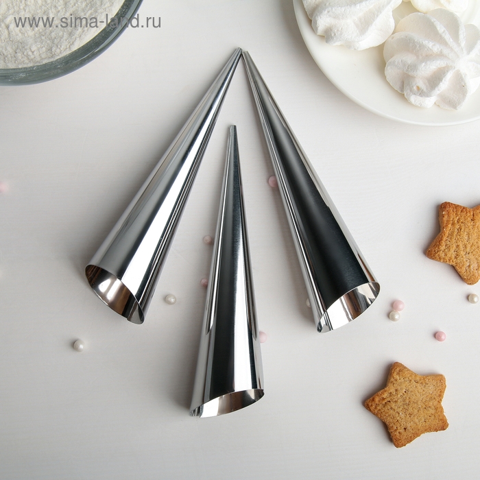 Набор форм для круассанов и трубочек Доляна, 12&times;3,5 см, 3 шт