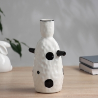 Ваза керамика настольная "Пикассо" (ручная роспись) кукла, 23,5х8,5 см, чёрно-белый