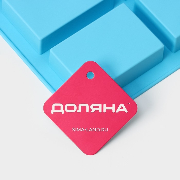 Форма для выпечки Доляна &laquo;Фигуры.Прямоугольник&raquo;, силикон, 22&times;20,5&times;2,5 см, 6 ячеек (5,5&times;8 см), цвет МИКС