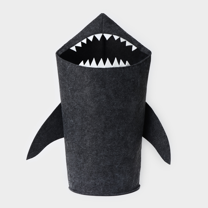 Корзина для хранения Funny &laquo;Акула&raquo;, 31&times;26&times;75 см, цвет тёмно-серый