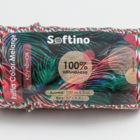 Пряжа 100% целлюлоза "Softino Raffia Color Melange" кручёная, рождество 100м &plusmn;2м 87 гр