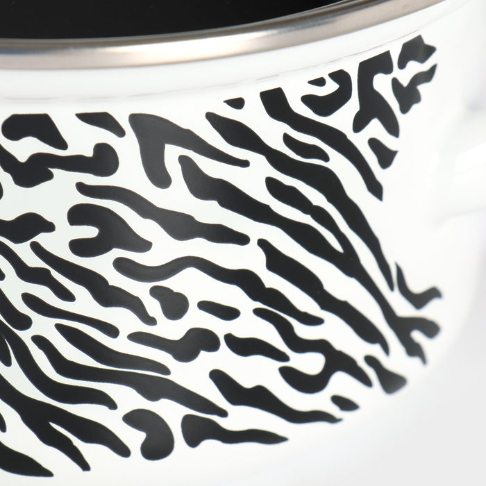 Набор кастрюль &laquo;Зебра&raquo;, 3 предмета: 1 л, 1,5 л, 2,3 л, стеклянные крышки