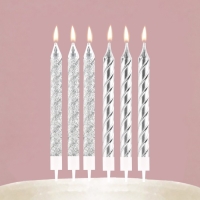 Свечи для торта, &laquo;С днем рождения&raquo;, 6 шт., 7,5 х 0,5 см