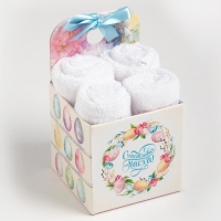 Набор декоративных махровых салфеток Этель &laquo;Пасха&raquo; 30х30 см-4шт, хлопок, 340 г/м2