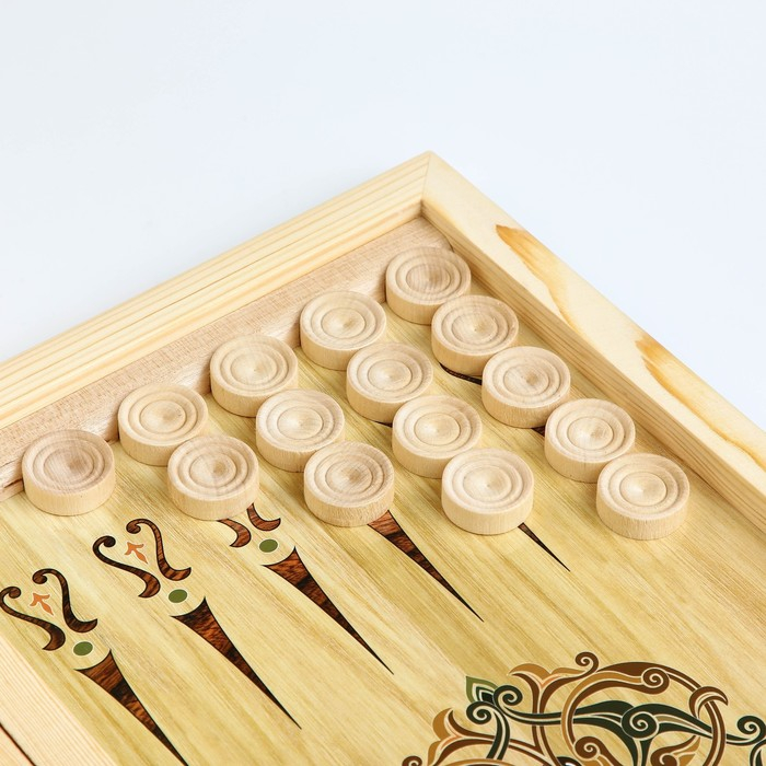 Нарды деревянные большие, настольная игра "Настоящему мужчине", 50 х 50 см, с шашками