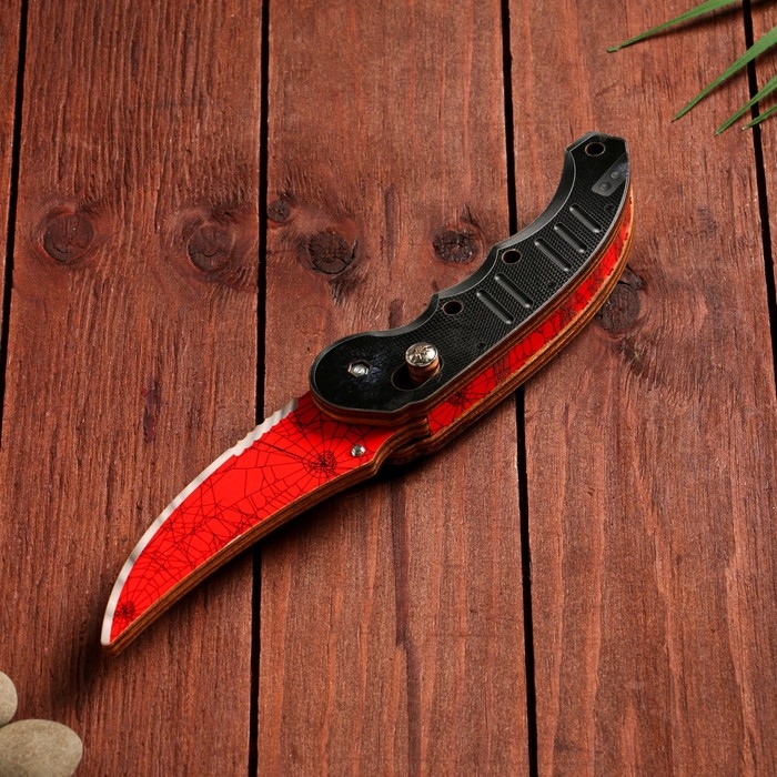 Сувенир деревянный Сувенир деревянный "Ножик автоматический раскладной" красный