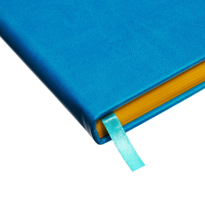 Ежедневник недатированный A5, 140л, клетка, кожзам, на резинке, желтый срез, Синий Ежедневник недатированный A5, 140л, клетка, кожзам, на резинке, желтый срез, Синий