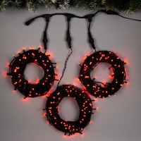 Гирлянда &laquo;Клип-лайт&raquo; 3 нити по 20 м, IP44, УМС, тёмная нить, 399 LED, свечение красное, 8 режимов, 24 В