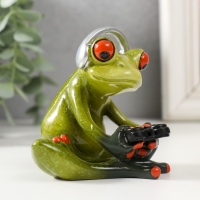 Сувенир полистоун лак "Лягушонок играет в приставку" МИКС  8х7х8 см