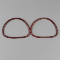 Ручки для сумки, 2 шт, бамбук, 17 &times; 13/15,5 &times; 11,5 см, цвет тёмно-коричневый