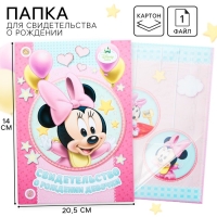 Свидетельство о рождении "Минни малышка", Минни Маус, размер файла 21х30 см Disney (новый формат свидетельства)