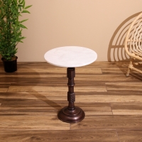 Стол кофейный 41х41х56 см, алюминий/мрамор Стол кофейный 41х41х56 см, алюминий/мрамор