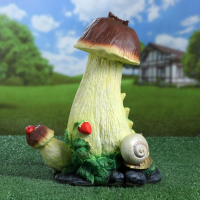 Садовая фигура "Гриб с ягодой и улиткой" 34см Садовая фигура "Гриб с ягодой и улиткой" 34см