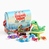 Сладкий детский новогодний подарок &laquo;С новым годом&raquo;, конфеты + мягкая игрушка, 250 г