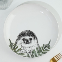 Тарелка керамическая &laquo;Ёжик&raquo;, 22.5 см, цвет белый