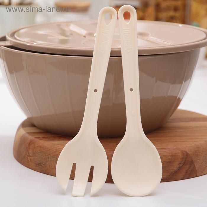 Салатник с крышкой и приборами &laquo;Bono&raquo;, 5 л, цвет микс