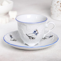 Кофейная пара &laquo;Рококо. Гуси&raquo;: чашка 100 мл, блюдце d=12,5 см