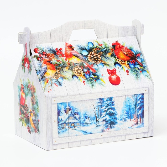Новый год. Подарочная коробка Новогодняя КОРМУШКА Новый год. Подарочная коробка Новогодняя КОРМУШКА "Мечта" 26,4 х 14 х 18,5 см.