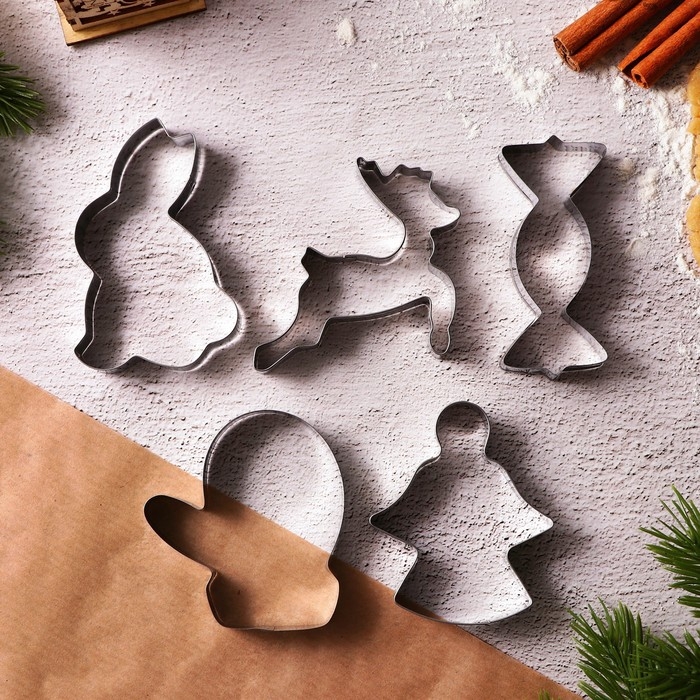 Подарочный набор формочек для печенья KONFINETTA &laquo;Зимний вкус&raquo;: 10 шт, нержавеющая сталь