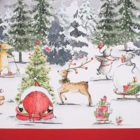 Скатерть "Этель" Праздник в лесу 147х180 см с ГМВО,100% хл,саржа 190гр/м2