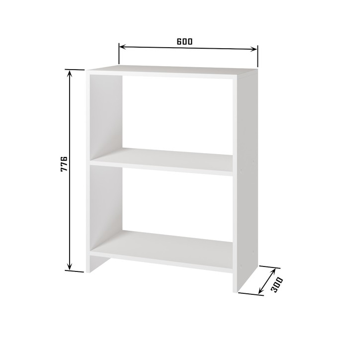 Стеллаж 600, 600х300х776, Квадро/Белый