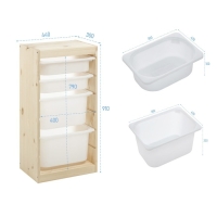 Стеллаж TROFAST-2, с контейнерами, вертикальный, Массив сосны