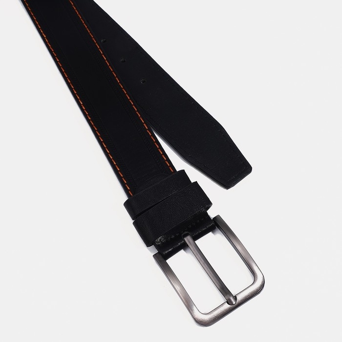 Ремень мужской, ширина 4 см, винт, пряжка металл, цвет чёрный Ремень мужской, ширина 4 см, винт, пряжка металл, цвет чёрный