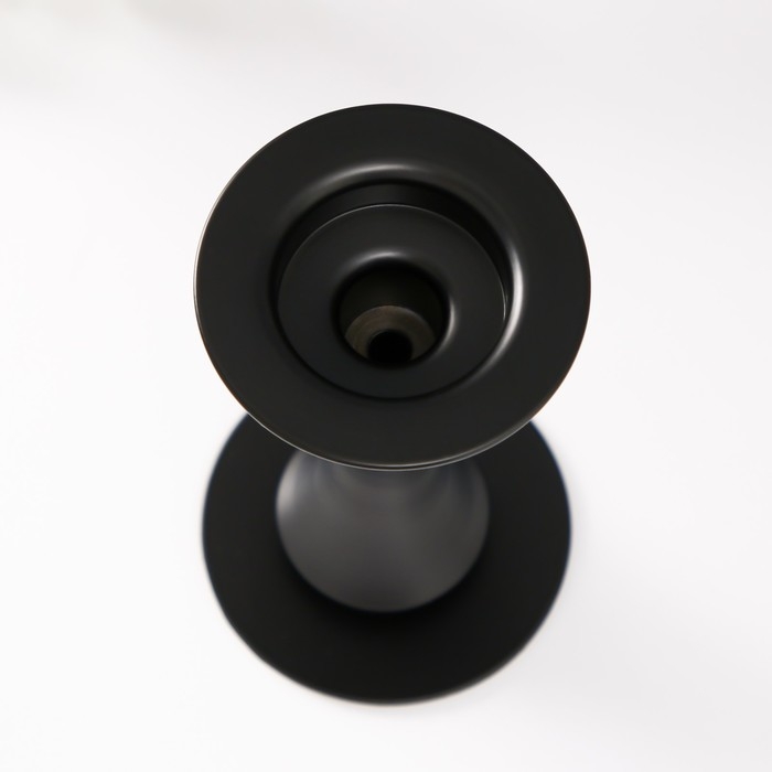 Подсвечник металл на 1 свечу d=до 5 см Подсвечник металл на 1 свечу d=до 5 см "Эмиль" черный 9х9х16,5 см