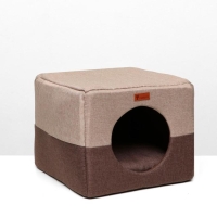 Дом – трансформер "Квадрат", рогожка, поролон, 43 х 42 х 34 см, бежево-коричневый Дом – трансформер "Квадрат", рогожка, поролон, 43 х 42 х 34 см, бежево-коричневый