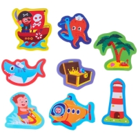 Набор игрушек для ванны "Пираты"8 штук с сеткой + сачок, Крошка Я Набор игрушек для ванны "Пираты"8 штук с сеткой + сачок, Крошка Я