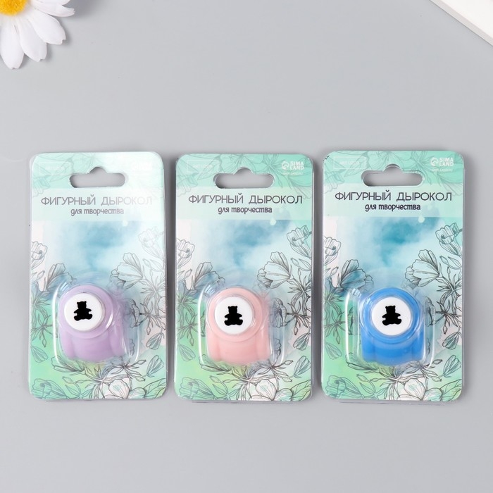 Дырокол фигурный Дырокол фигурный "Медвежонок" d=1 см 3х2,5х3 см МИКС