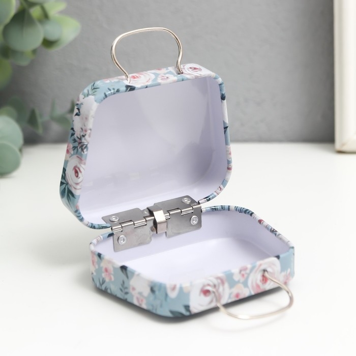 Шкатулка металл сумочка "Цветочная" МИКС 5,5х7х3 см