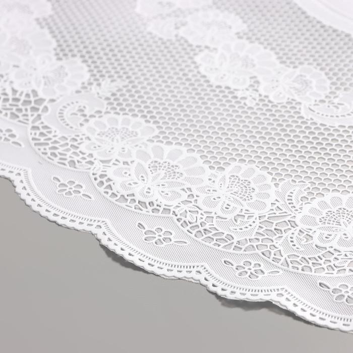Салфетка сервировочная на стол «Цветущая», ажурная, 60×60 см, ПВХ, цвет белый Салфетка сервировочная на стол «Цветущая», ажурная, 60×60 см, ПВХ, цвет белый