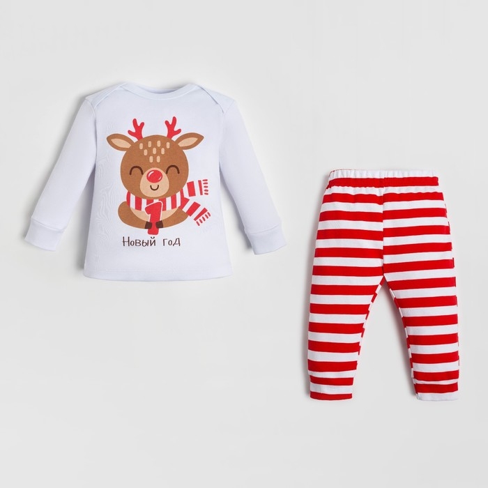 Комплект: джемпер и брюки Крошка Я &laquo;Мой первый НГ&raquo;, рост 68-74 см, цвет красный/белый