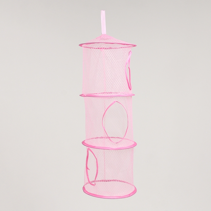 Корзина подвесная для игрушек, 3 секции, 27 &times; 27 &times; 70 см, МИКС