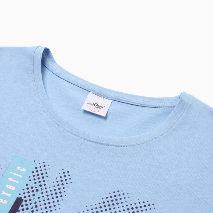 Футболка мужская "CALIFORNIA", цвет серо-голубой, размер 48