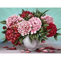 Алмазная мозаика с полным заполнением на подрамнике &laquo;Пионы&raquo;, 30 x 40 см