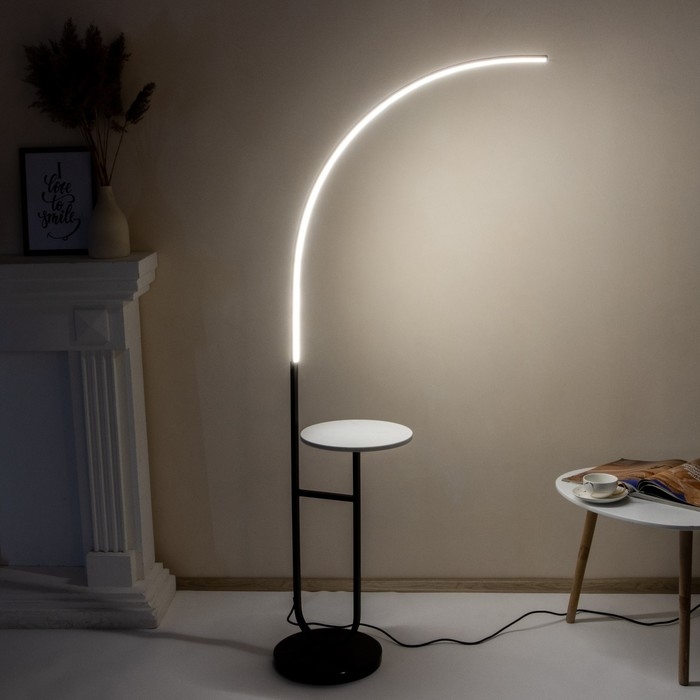 Торшер 19039/1 LED черно-белый 70х30х165 см