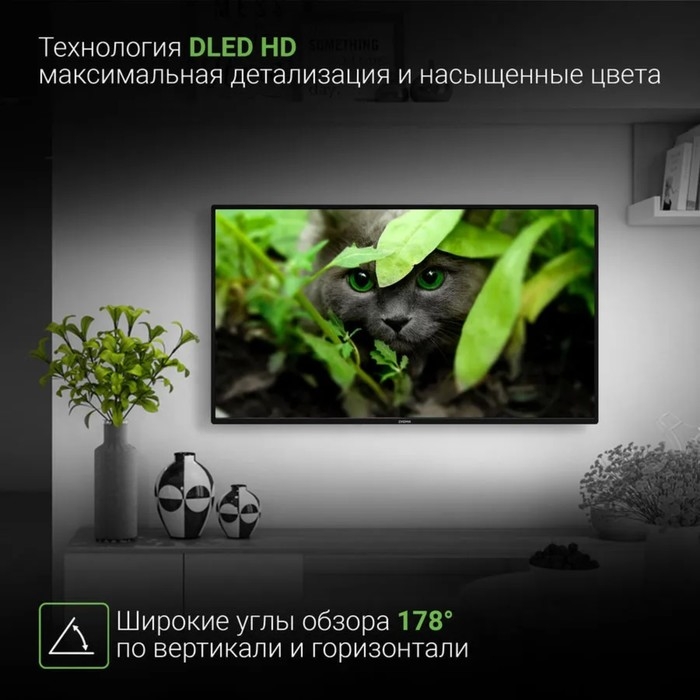 Телевизор Digma DM-LED43SBB31, 43 Телевизор Digma DM-LED43SBB31, 43", 1920x1080, DVB-T/T2/C/S/S2, HDMI 3, USB 2, Smart TV