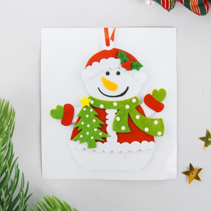 Набор для творчества - создай ёлочное украшение из фетра &laquo;Снеговик с ёлочкой&raquo;