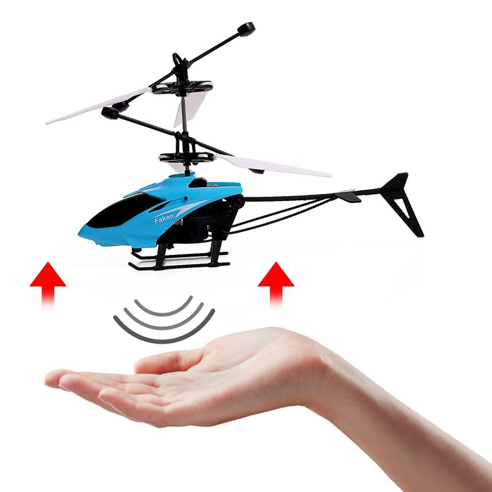 Вертолет «Прогулочный», свет, USB, цвет синий Вертолет «Прогулочный», свет, USB, цвет синий