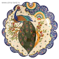 Ляган Риштанская Керамика "Жар птица", 41 см, рифлённый Ляган Риштанская Керамика "Жар птица", 41 см, рифлённый