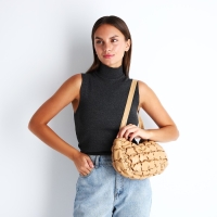 Сумка-багет на молнии, цвет бежевый