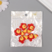 Декор для творчества пластик "Утёнок в цветочной шапке" набор 5 ш 3,5х2,5х1 см