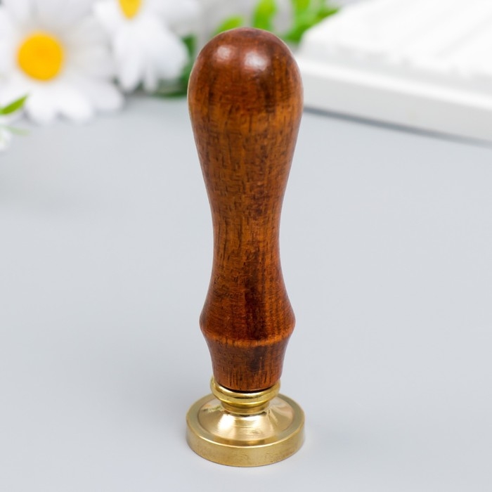 Печать для сургуча с деревянной ручкой Печать для сургуча с деревянной ручкой "Зайчик и цветочки" 9х2,5х2,5 см